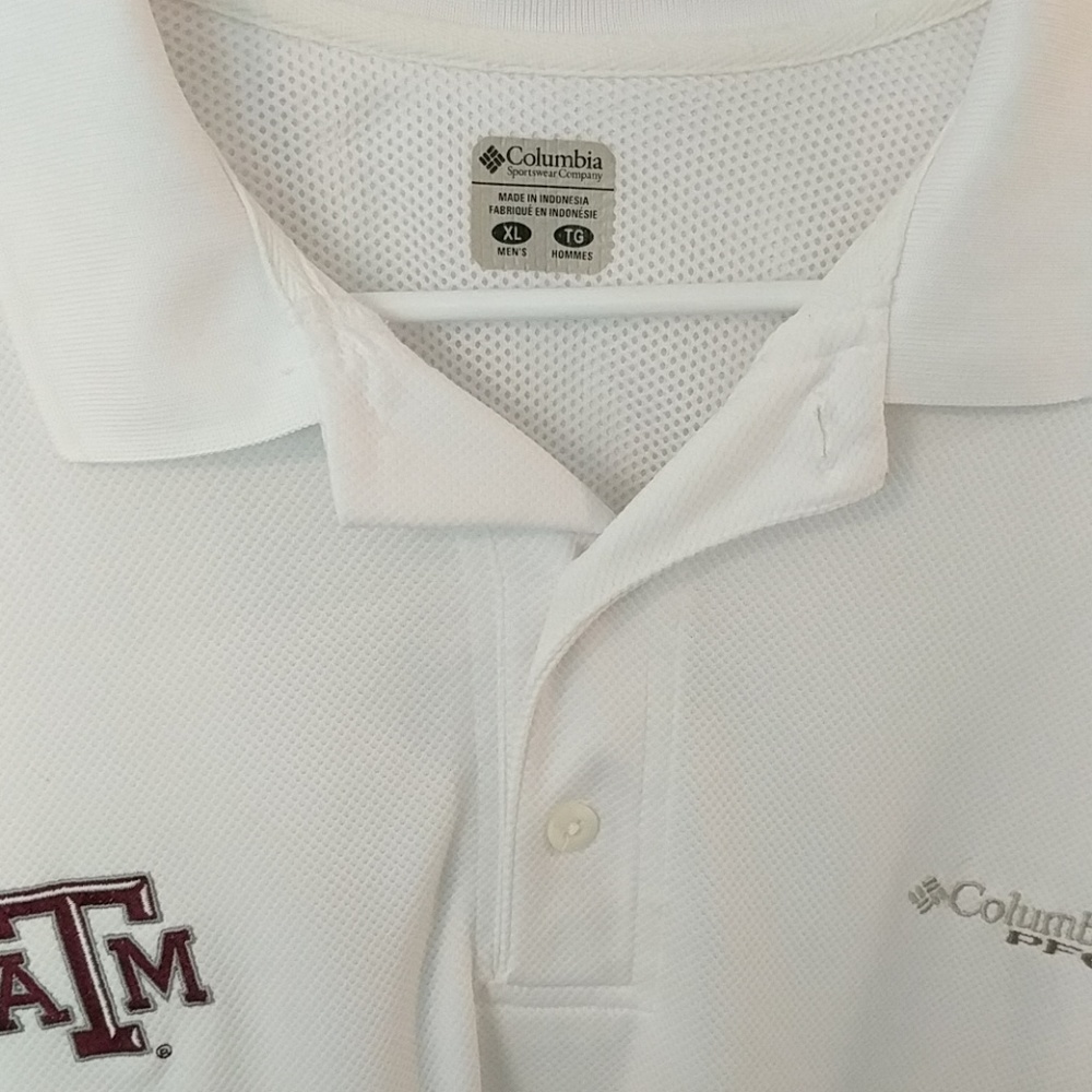 Men's Columbia Polo A&M XL white